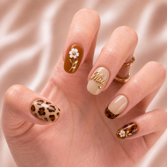 Caramel Wildflower Muse - Personalized Press-On Nails alternate image