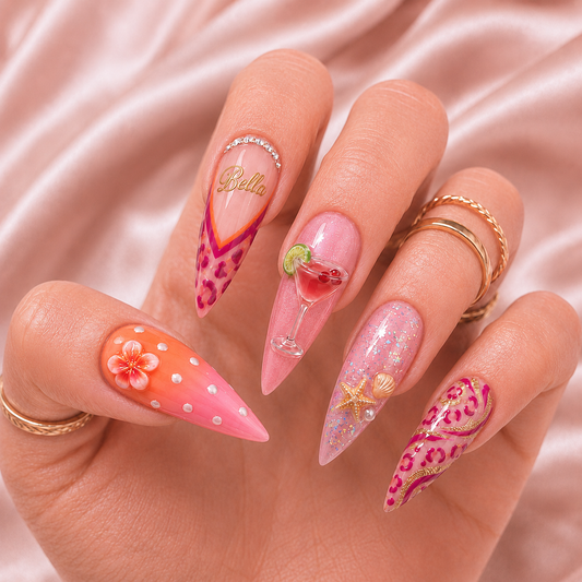 Pink Paradise - Personalized Press-On Nails alternate image