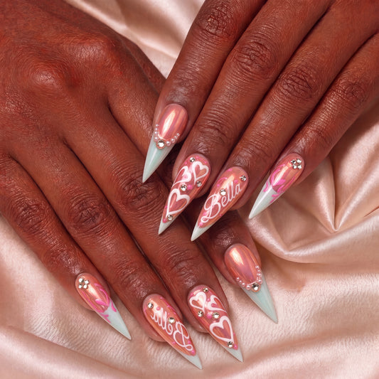 Blushing Hearts - Personalized Press-On Nails alternate image