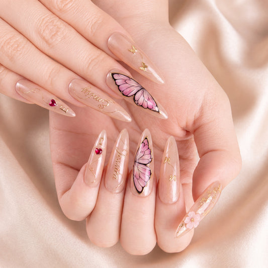 Butterfly Vibes Besties – Personalized Press-On Nails alternate image