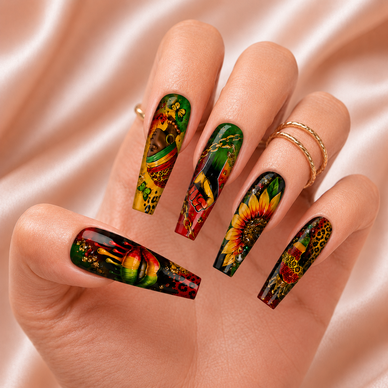 Black Queen Leopard - Press-On Nails