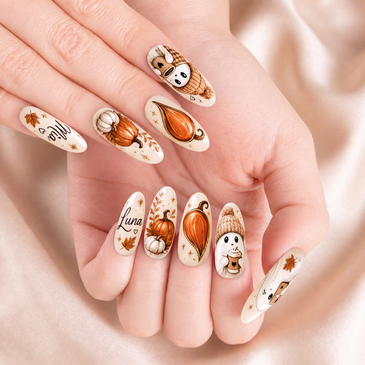 Preppy Ghost Coquette – Personalized Press-On Nails alternate image