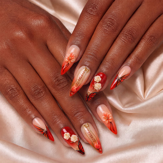 Monarch Blossom - Personalized Press-On Nails alternate image
