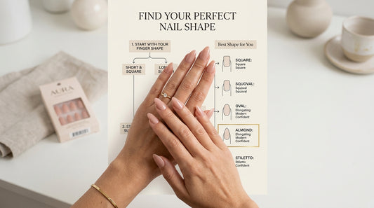 Aura Almond Press On Nails: Compare Coffin, Square, Stiletto