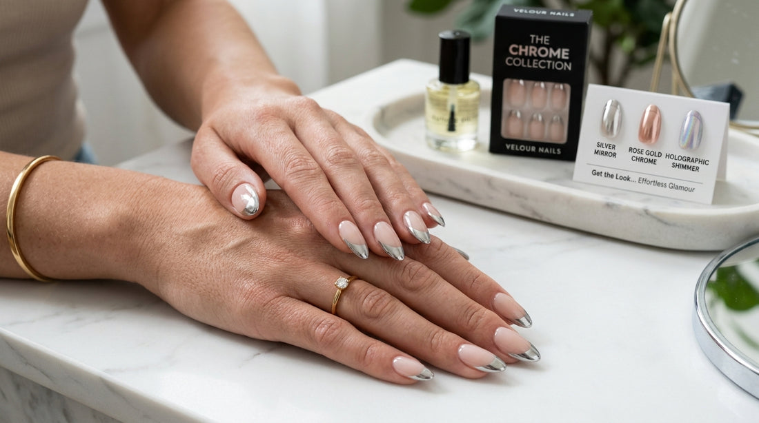 Chrome French Tip Nails: A Trendy Press-On Style Guide