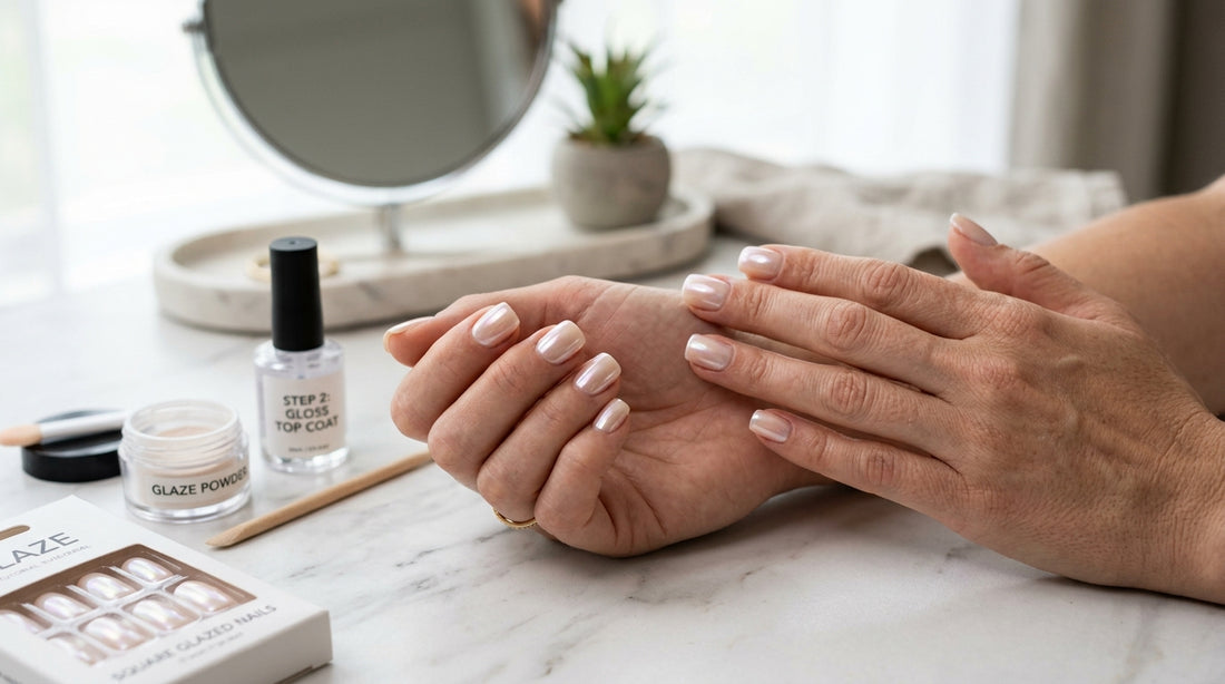 Master the Glazed Nail Trend on Square Nails
