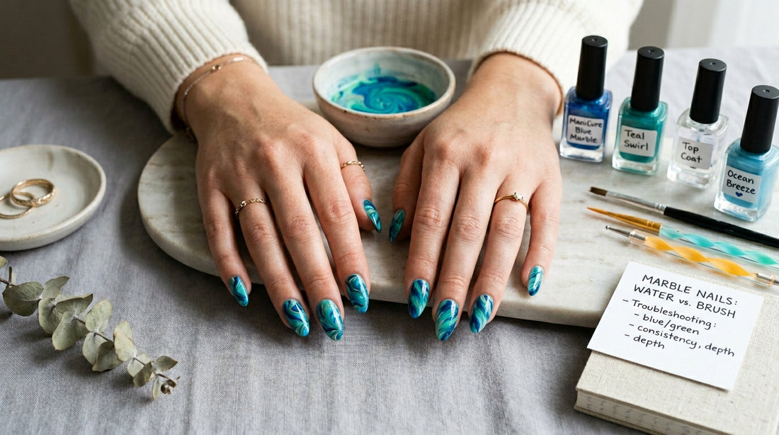 Marble Nails Water vs. Brush: Technique Comparison at Home