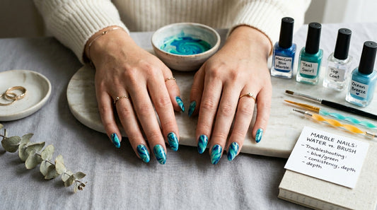 Marble Nails Water vs. Brush: Technique Comparison at Home