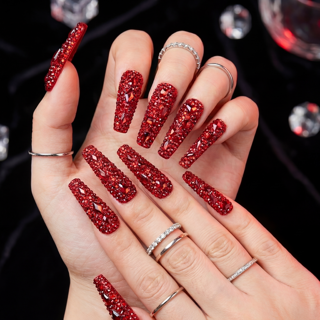 Pink almond press-on nails — glossy finish for everyday wear