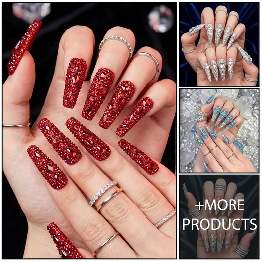 Pink almond press-on nails — glossy finish for everyday wear