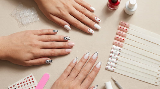 Valentine Nail Designs on a Budget: White & Zebra Prints