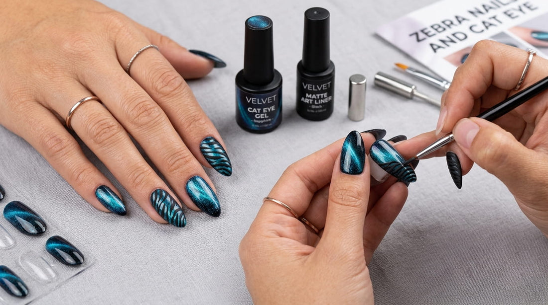 Zebra Nails and Cat Eye: How to Mix Two Trends
