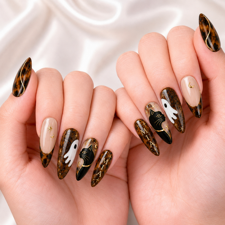 Tortoise Ghost Bestie  – Personalized Press-On Nails