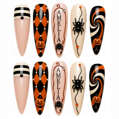 Harlequin After Dark - Personalized Press-On Nails