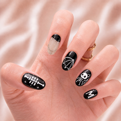 Skeleton Bat Bestie - Personalized Press-On Nails