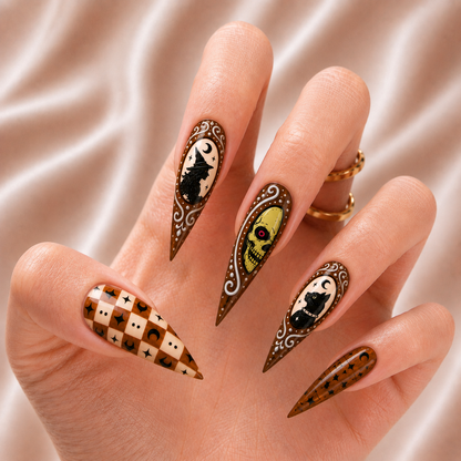 Vintage Halloween Charm Bestie - Personalized Press-On Nails