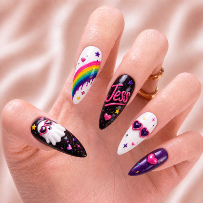 Neon Ghost Fantasy - Personalized Press-On Nails