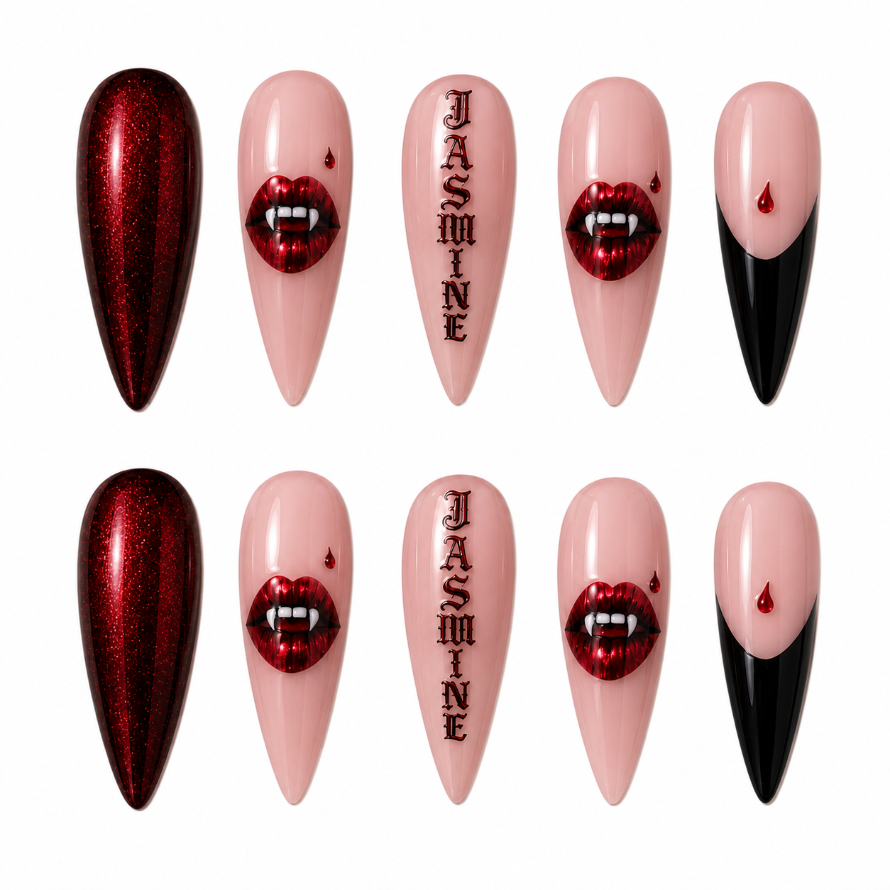 Vampire Kiss - Personalized Press-On Nails
