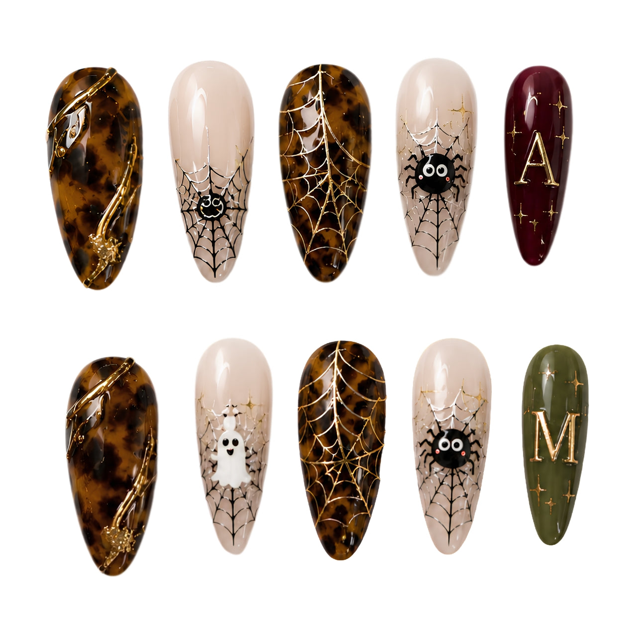 Tortoise Spider Bestie – Personalized Press-On Nails