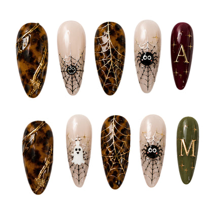 Tortoise Spider Bestie – Personalized Press-On Nails
