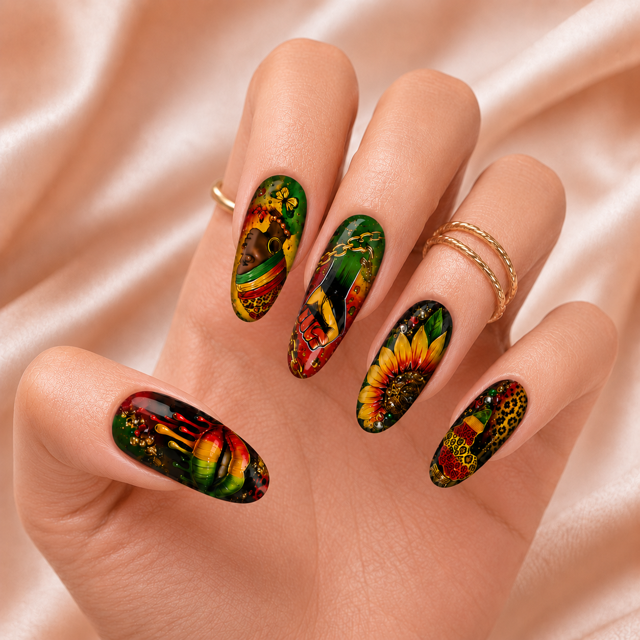 Black Queen Leopard - Press-On Nails