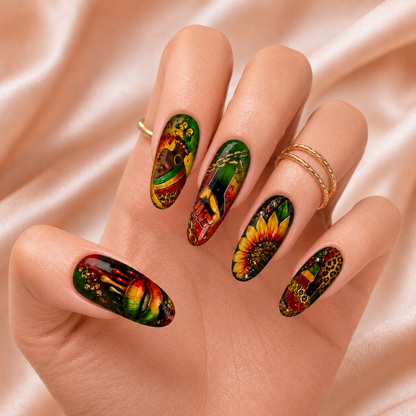 Black Queen Leopard - Press-On Nails