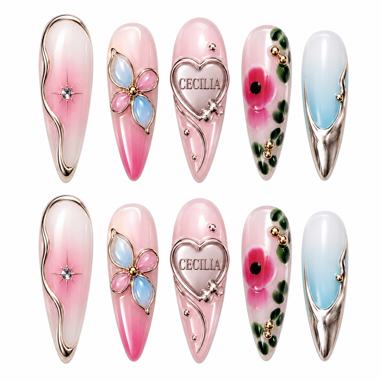 Petal Symphony - Personalized Press-On Nails