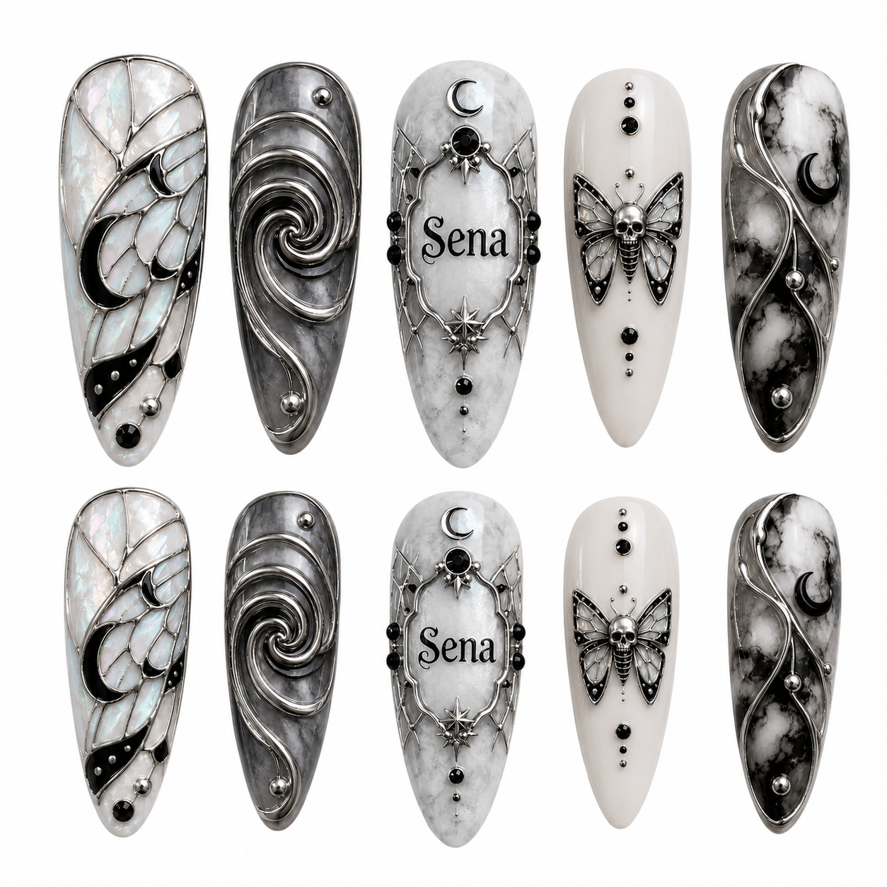 Eclipsed Ivory - Personalized Press-On Nails