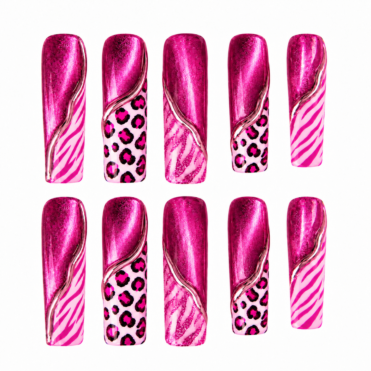 Pink Leopard - Press-On Nails
