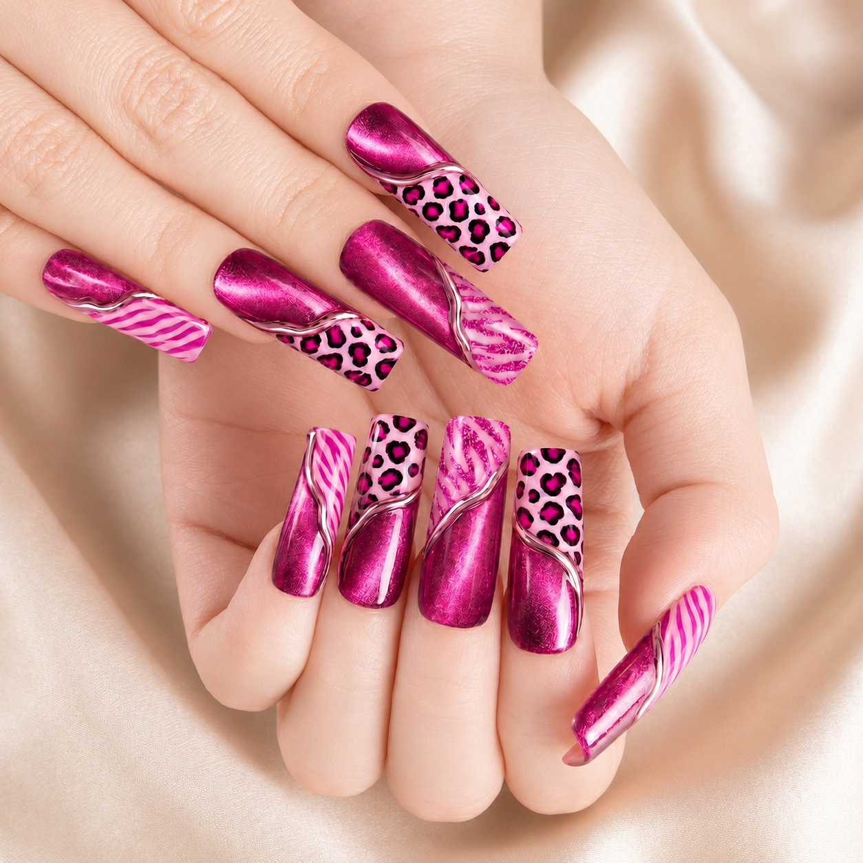 Pink Leopard - Press-On Nails