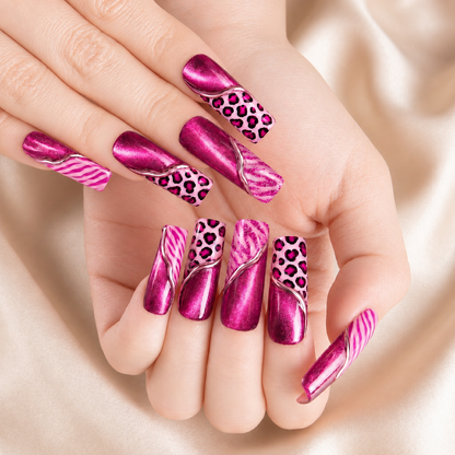 Pink Leopard - Press-On Nails