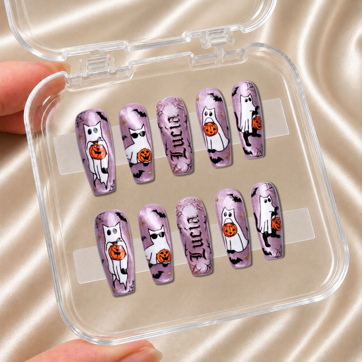 Ghost Cat - Personalized Press-On Nails