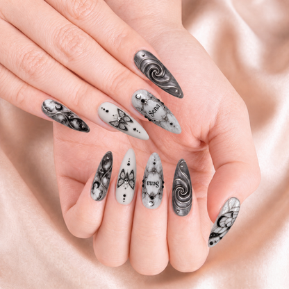 Eclipsed Ivory - Personalized Press-On Nails