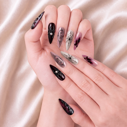 Dark Rose Affair - Personalized Press-On Nails
