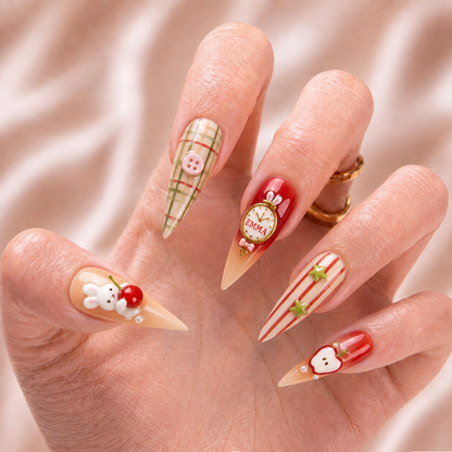 Applewood Charm - Personalized Press-On Nails