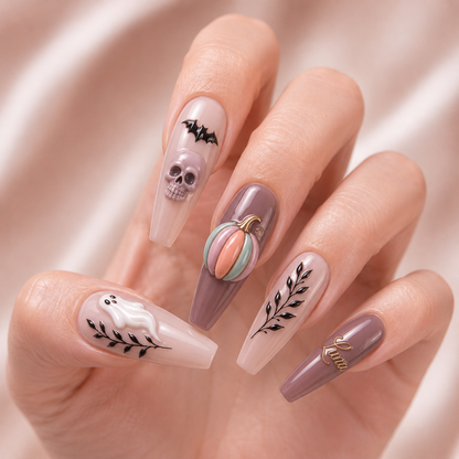 Soft Pumpkin Phantoms- Personalized Press-On Nails