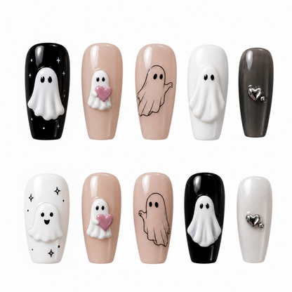 Cute Ghost Besties - Personalized Press-On Nails