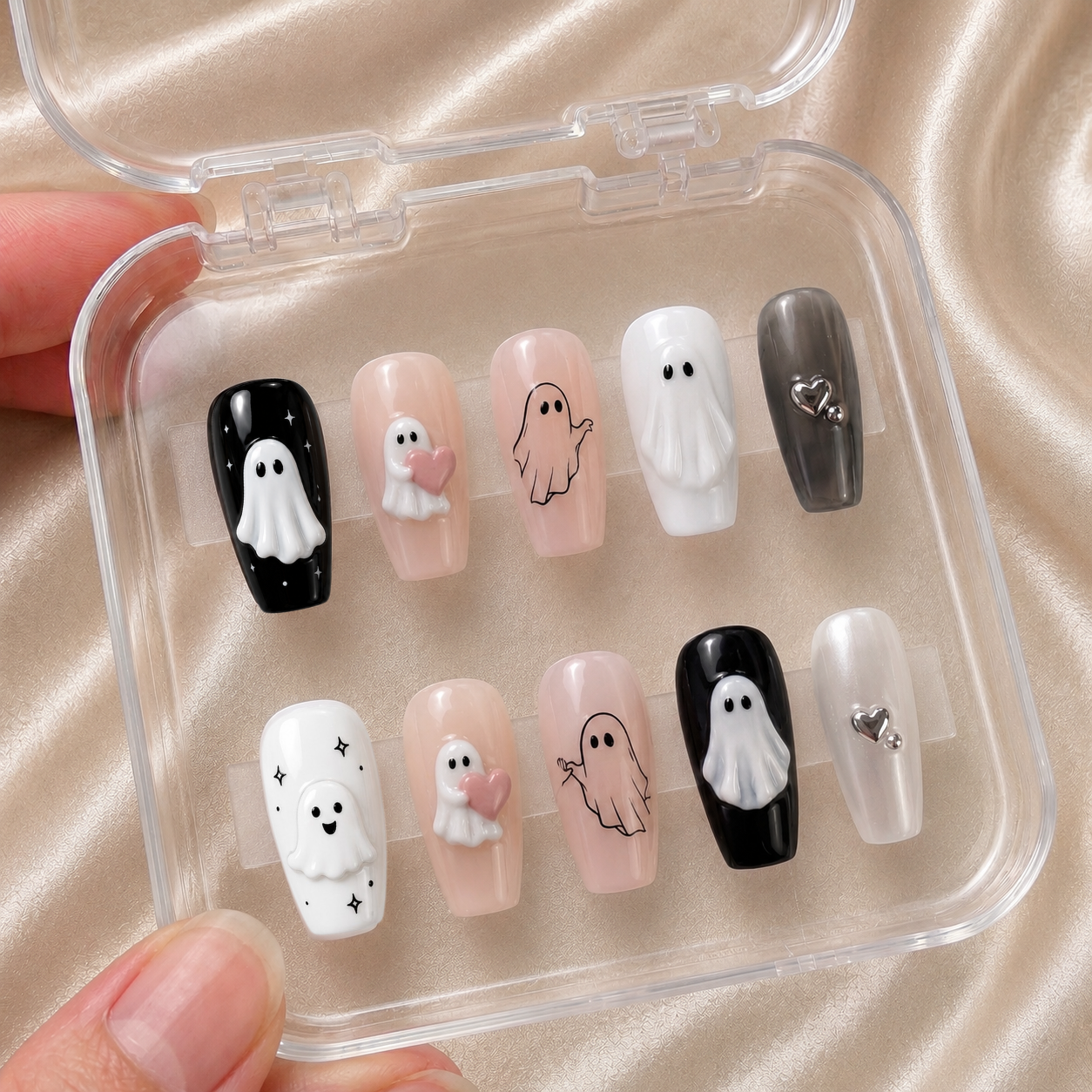 Cute Ghost Besties - Personalized Press-On Nails