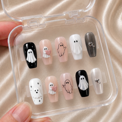 Cute Ghost Besties - Personalized Press-On Nails