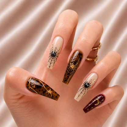 Tortoise Spider Bestie – Personalized Press-On Nails