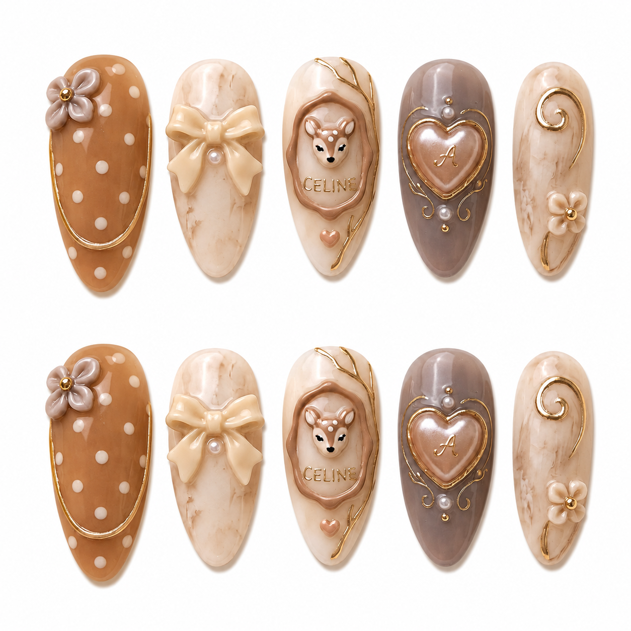 Soft Antler Charm - Personalized Press-On Nails