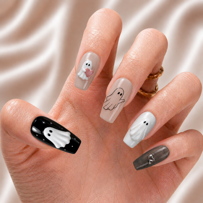 Cute Ghost Besties - Personalized Press-On Nails