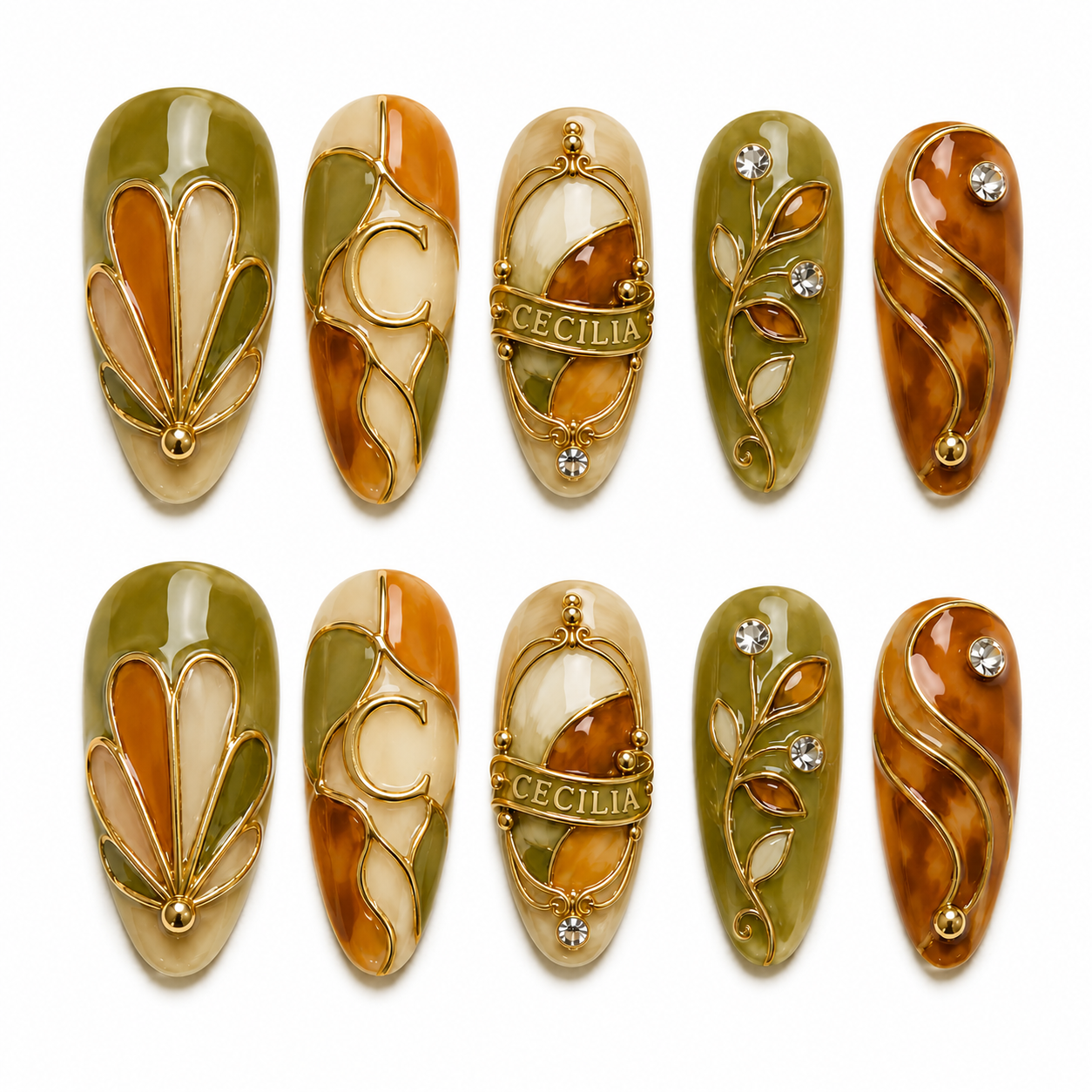 Verdant Relic - Personalized Press-On Nails