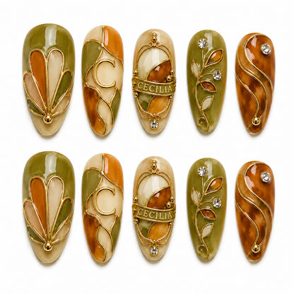 Verdant Relic - Personalized Press-On Nails