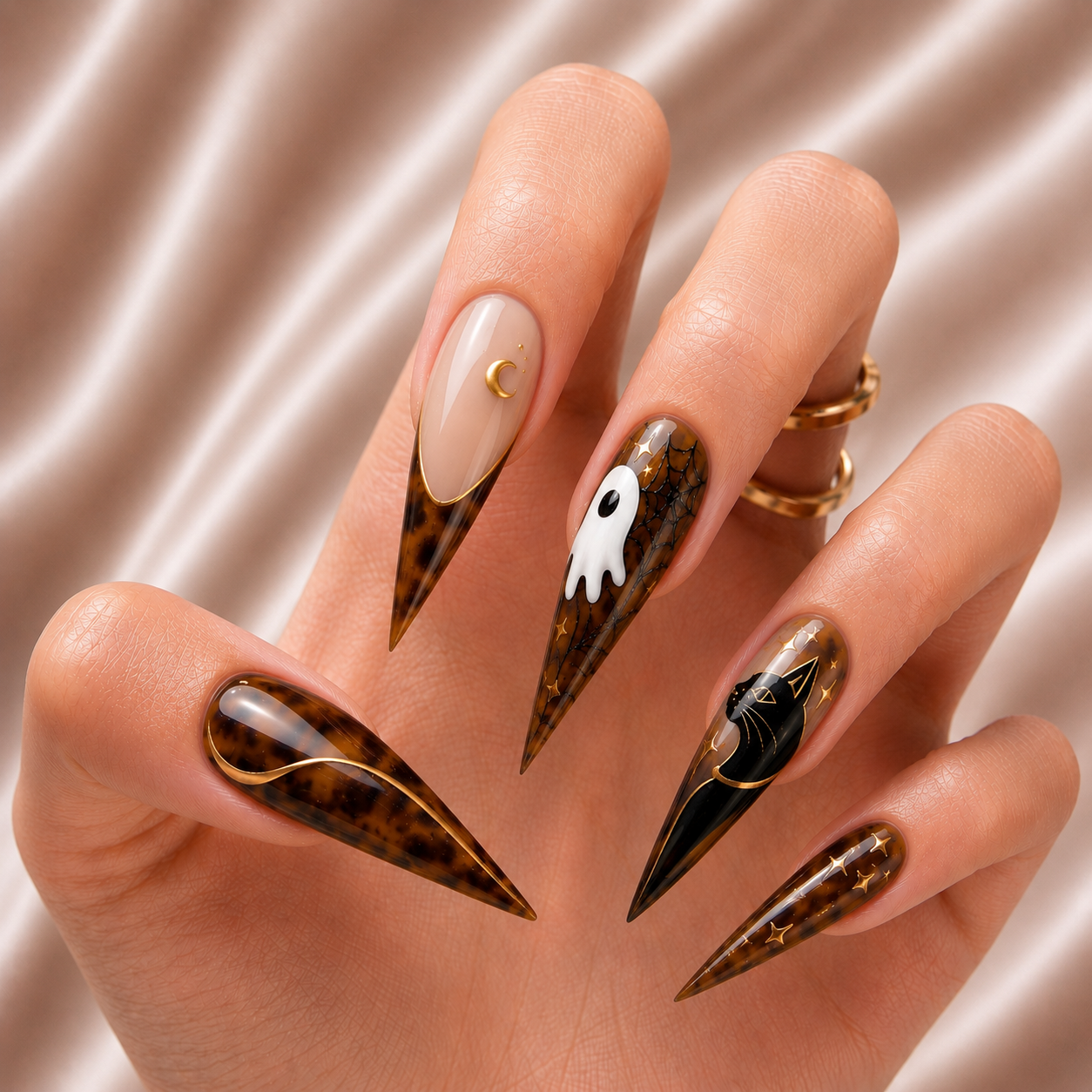 Tortoise Ghost Bestie  – Personalized Press-On Nails