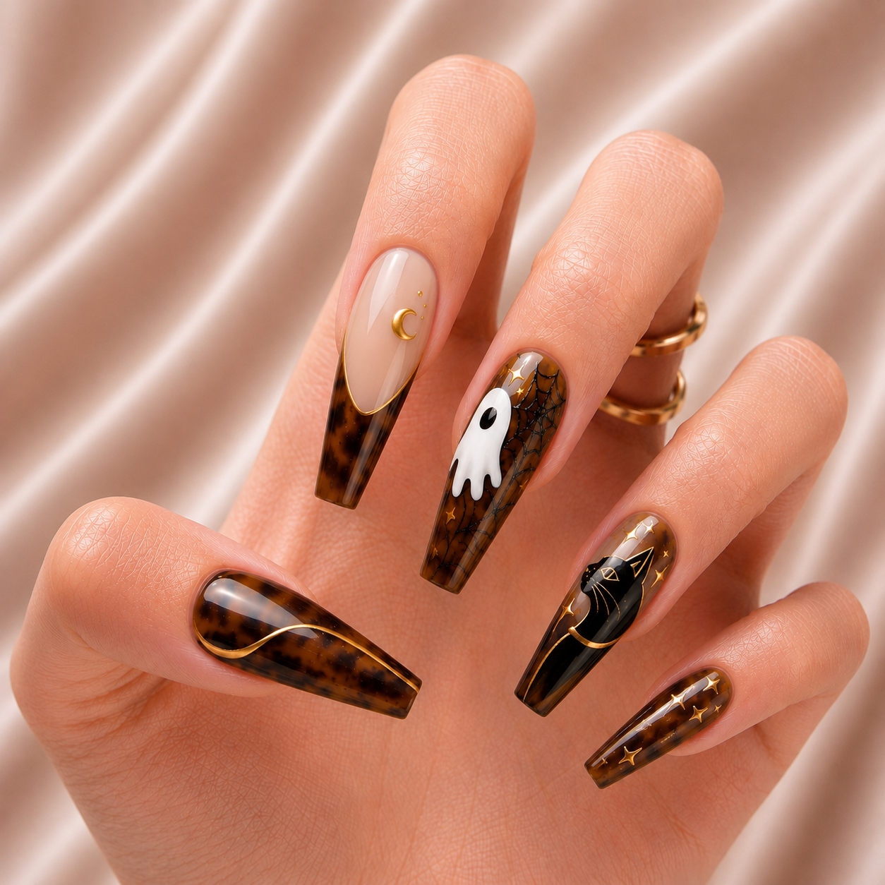 Tortoise Ghost Bestie  – Personalized Press-On Nails