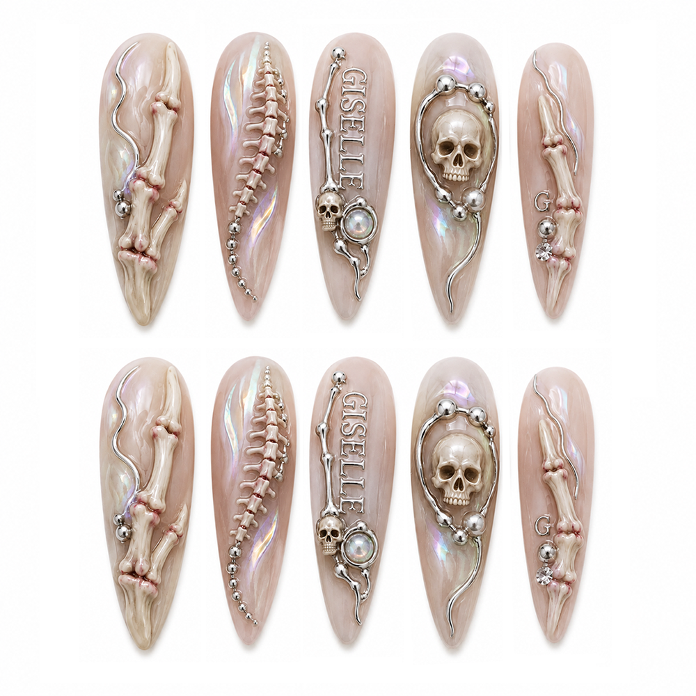 Ivory Remains - Personalized Press-On Nails