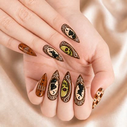 Vintage Halloween Charm Bestie - Personalized Press-On Nails