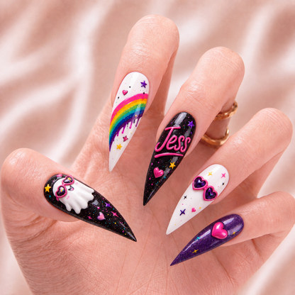 Neon Ghost Fantasy - Personalized Press-On Nails