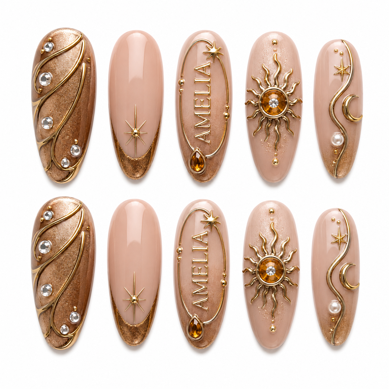 Halo of Gold - Personalized Press-On Nails